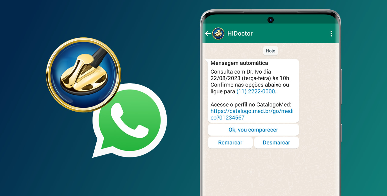 Confirmação de consultas automática via WhatsApp no HiDoctor®