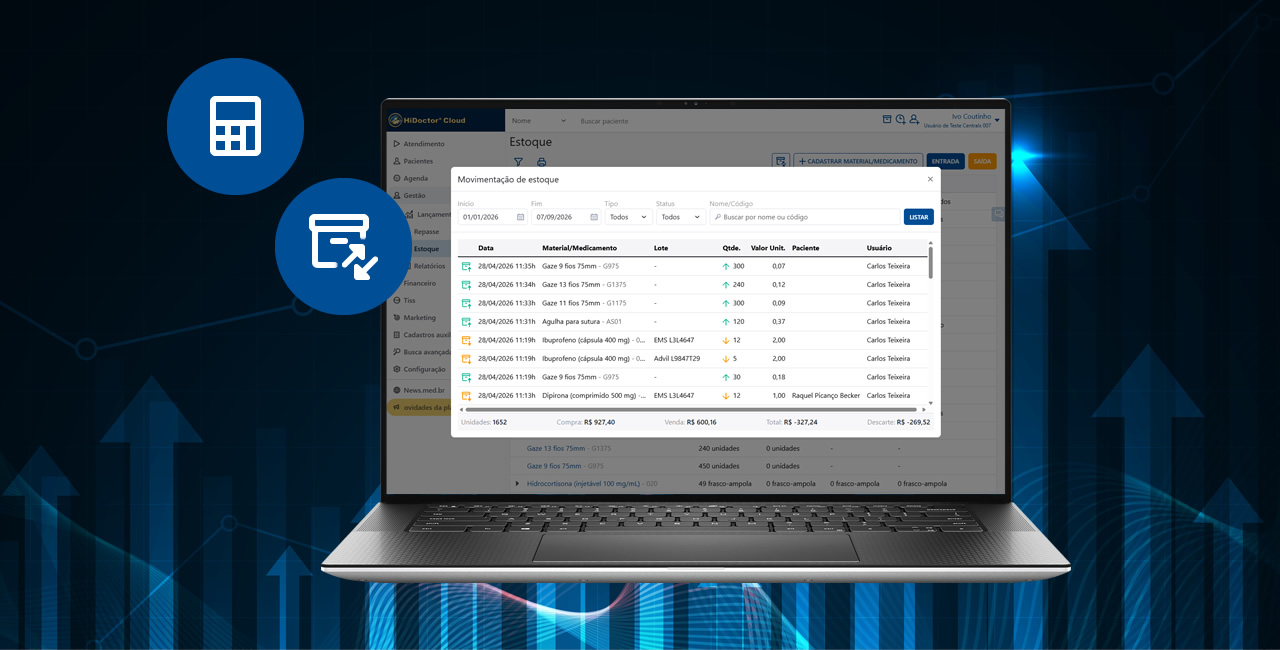 HiDoctor GS: mais controle para a gest&atilde;o com parcelamento para contas e valores no Estoque
