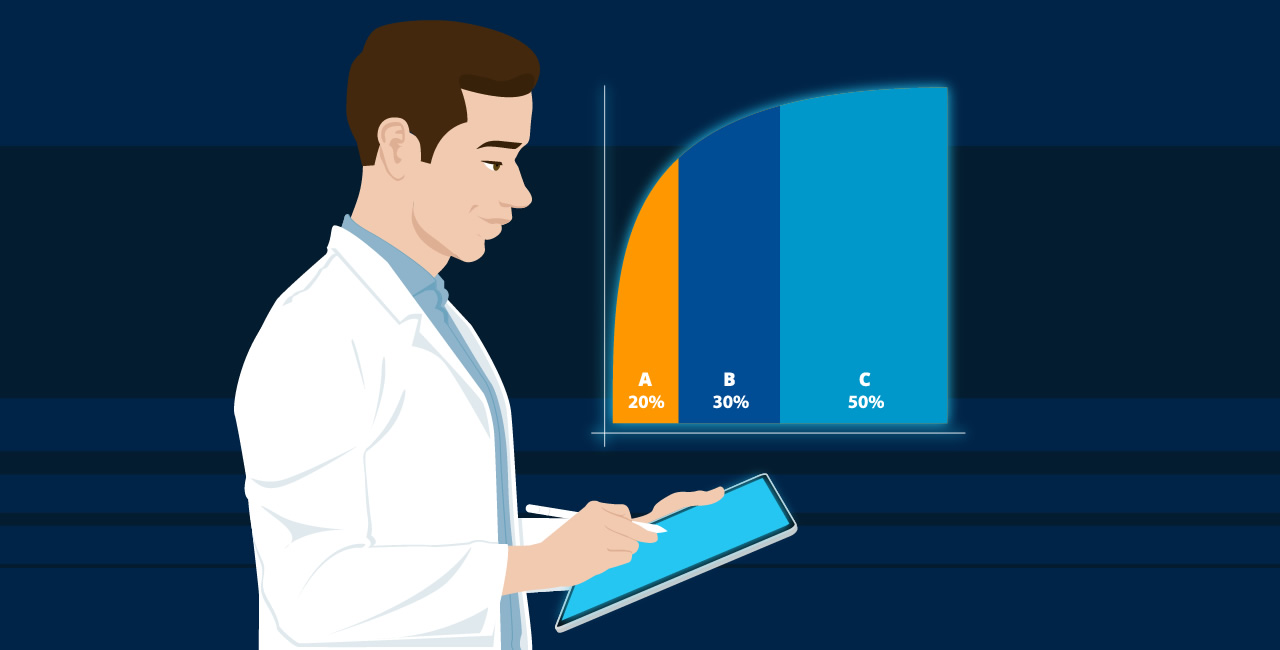 [PLANILHA] Diagrama de pareto: use a Curva ABC para identificar o que mais impacta sua clínica